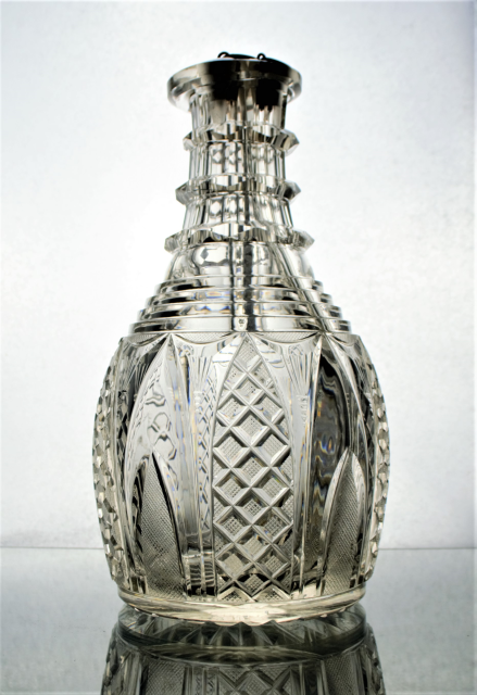 Very rare three sectioned decanter. Possibly Irish, Circa 1830-40.