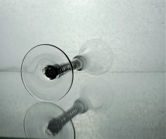 Georgian bell Bowl opaque Multi Twist Stem Glass.