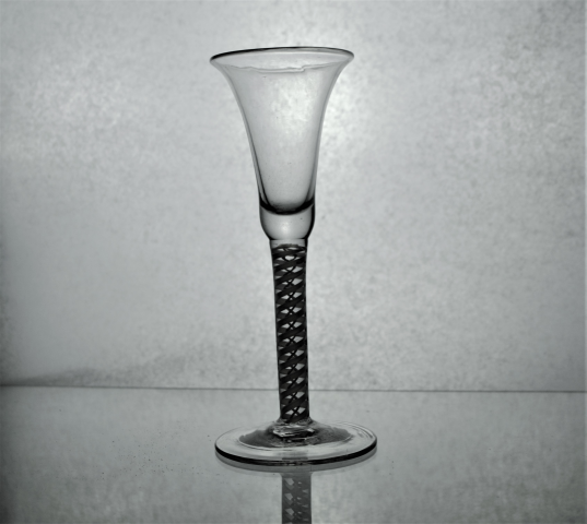 Georgian bell Bowl opaque Multi Twist Stem Glass.
