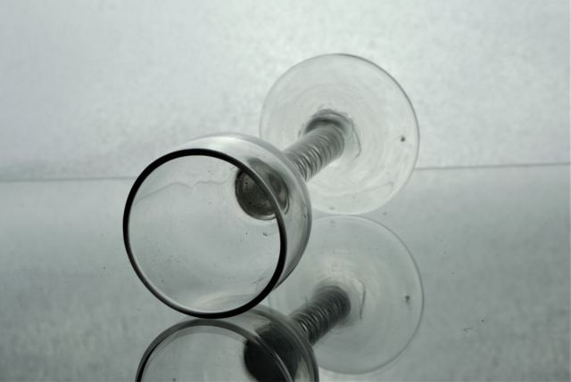 Georgian Ovoid Bowl Multi Twist Opaque stemmed drinking glass.