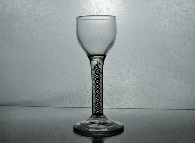 Georgian Ovoid Bowl Multi Twist Opaque stemmed drinking glass.
