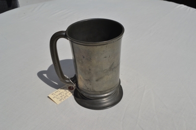 Victorian Quart Pewter Tankard by Watts, Euston.