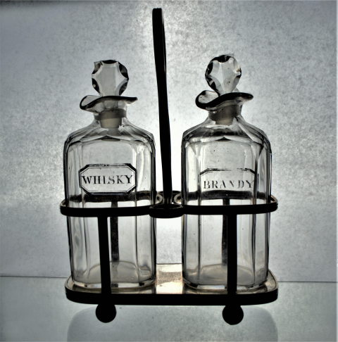 Small Silver Plated Two Spirit Tantalus.