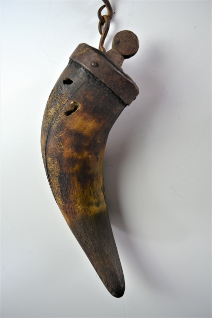 Early American Axel Grease Buffalo Horns. Circa 1830.