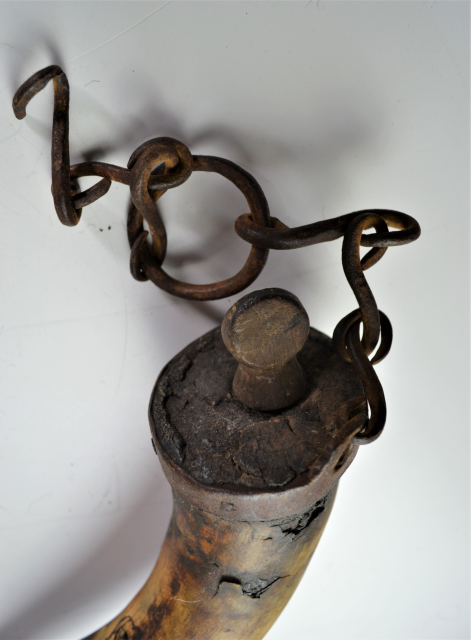 Early American Axel Grease Buffalo Horns. Circa 1830.