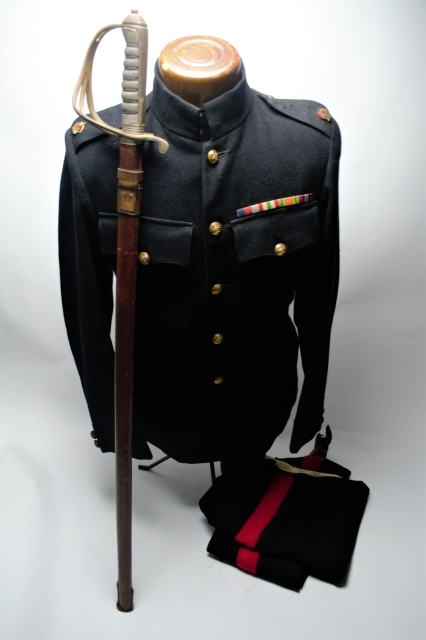Royal Artillery Captain's Dress Tunic and Trousers [including Sword] Named.