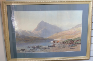 James Jackson Curnock Watercolour on Canvas with Glass Frame
