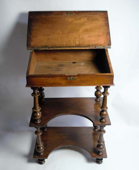 Late 19th Century Lift Top Writing Desk with Inlaid Lid.