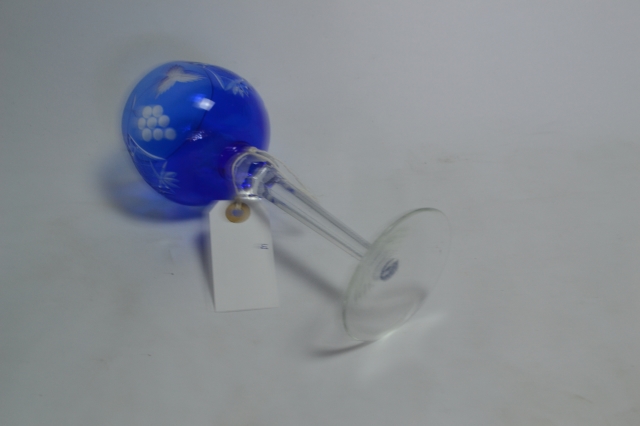 Bohemian Blue Long Stemmed Wine Glass