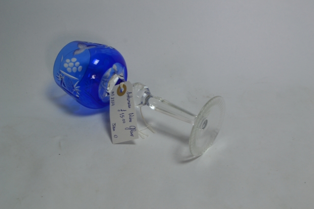 Bohemian Blue Long Stemmed Wine Glass