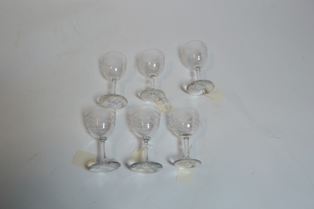 A Set of Six Pall Mall or Lady Hamilton Glass