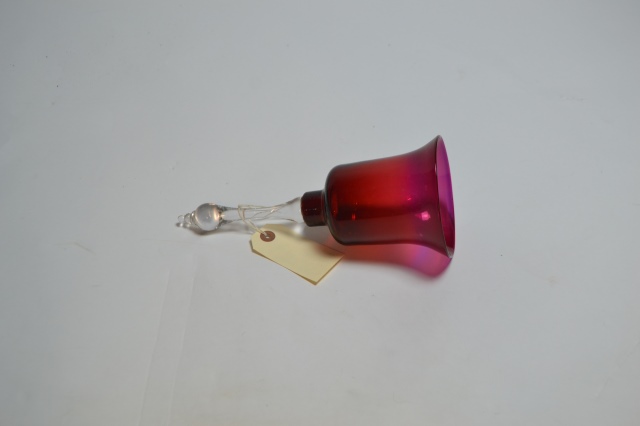 19th Century Cranberry Nailsea Glass Bell