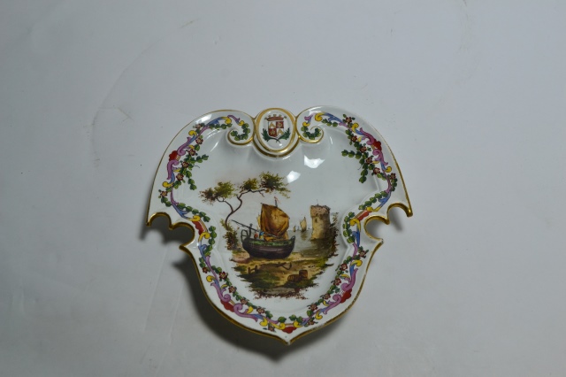French Faience Pottery Armorial Dish