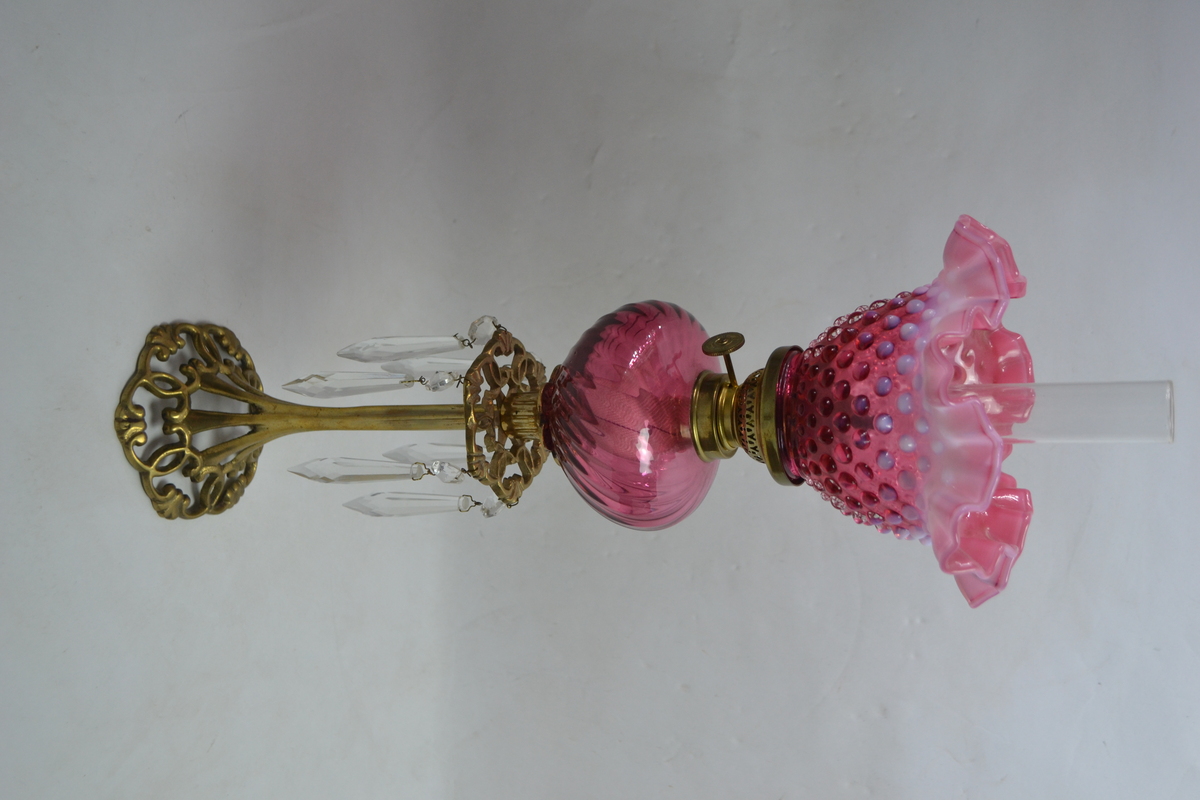 A French Gaudard Art Nouveau Style Brass Oil Lamp