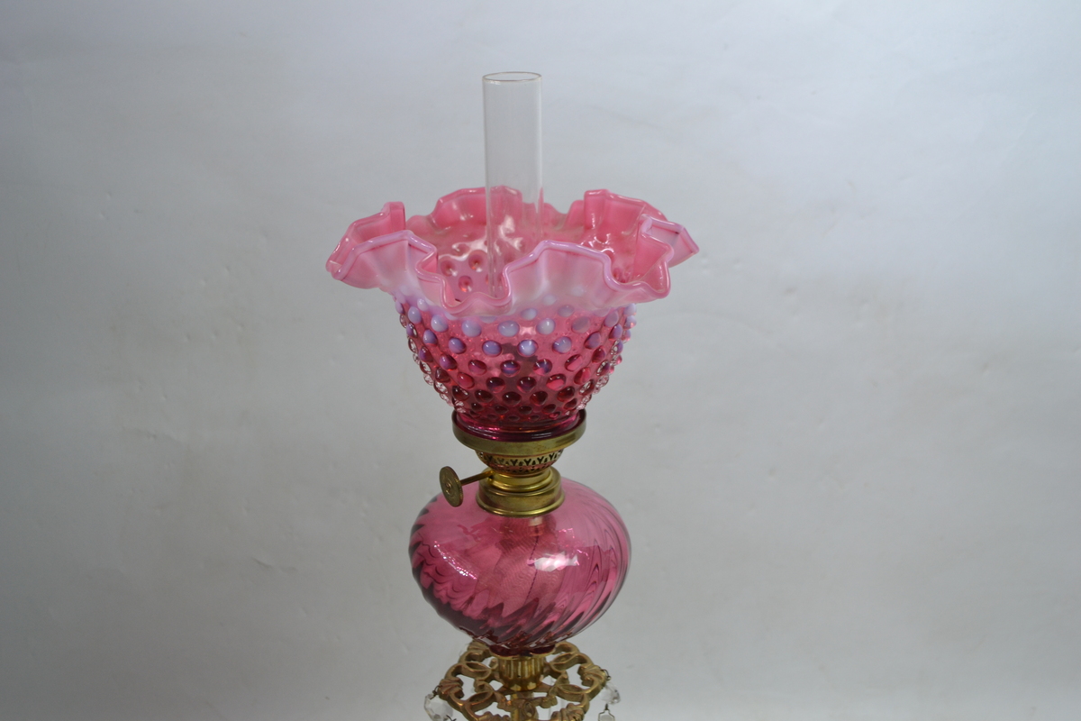 A French Gaudard Art Nouveau Style Brass Oil Lamp