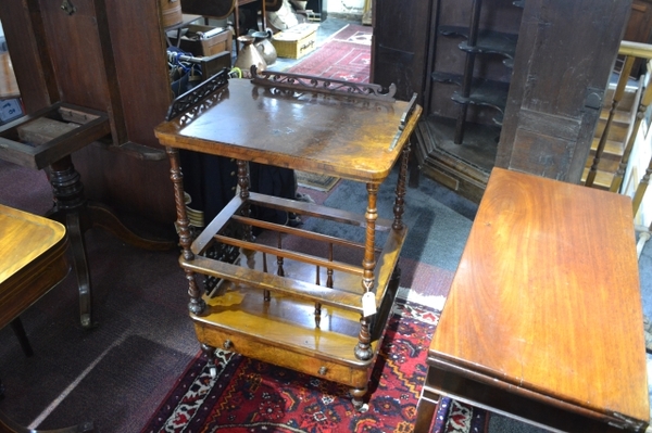 Victorian Burr Walnut Canterbury