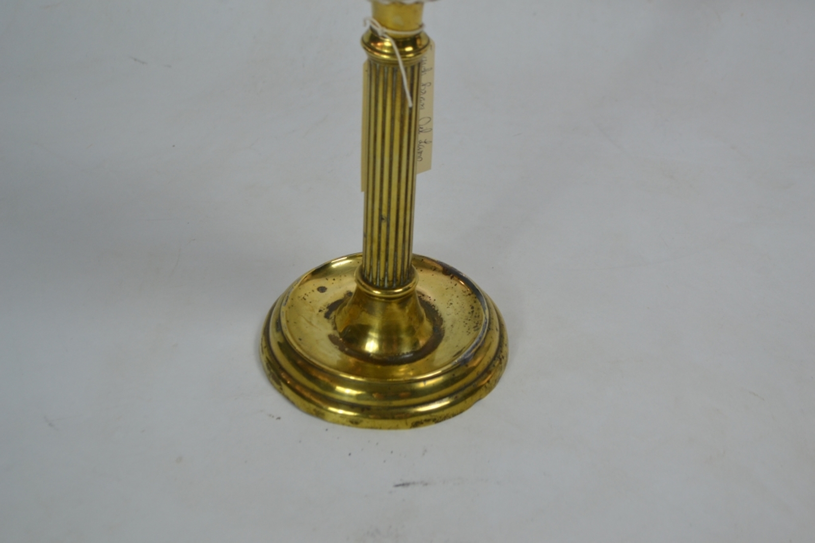 French Brass Oil Lamp with Clear Glass Reservoir