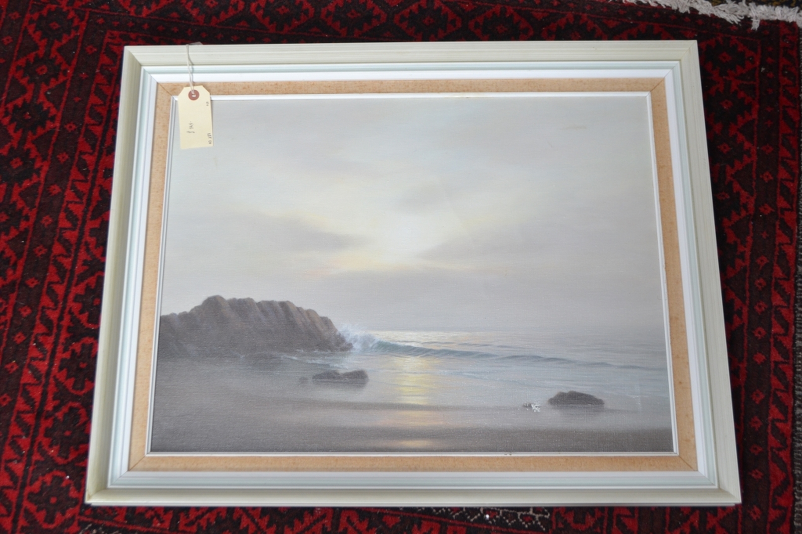 Oil painting of a remote cove by A Finlay