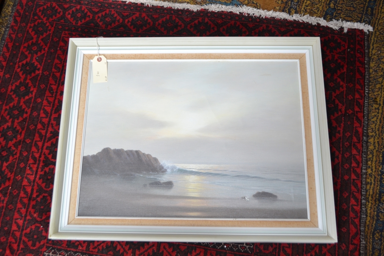 Oil painting of a remote cove by A Finlay