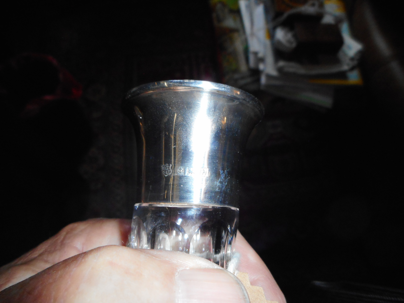 20th century silver collared decanter