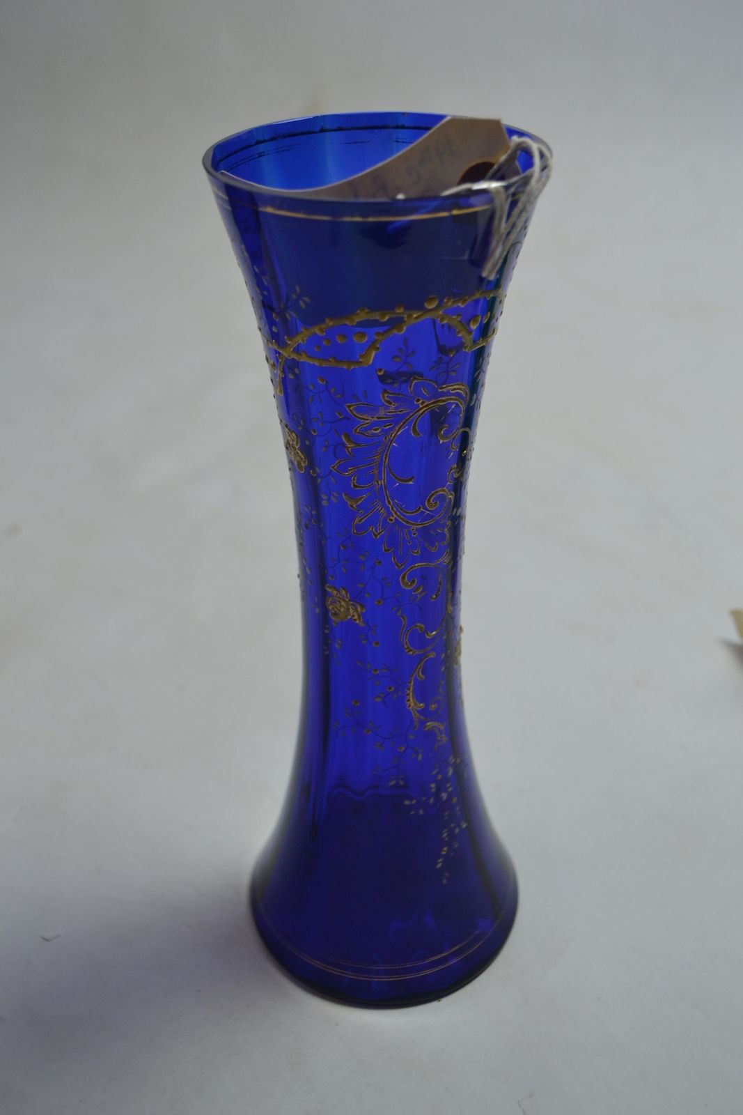 19th Century Bohemian Blue Enamel Vase