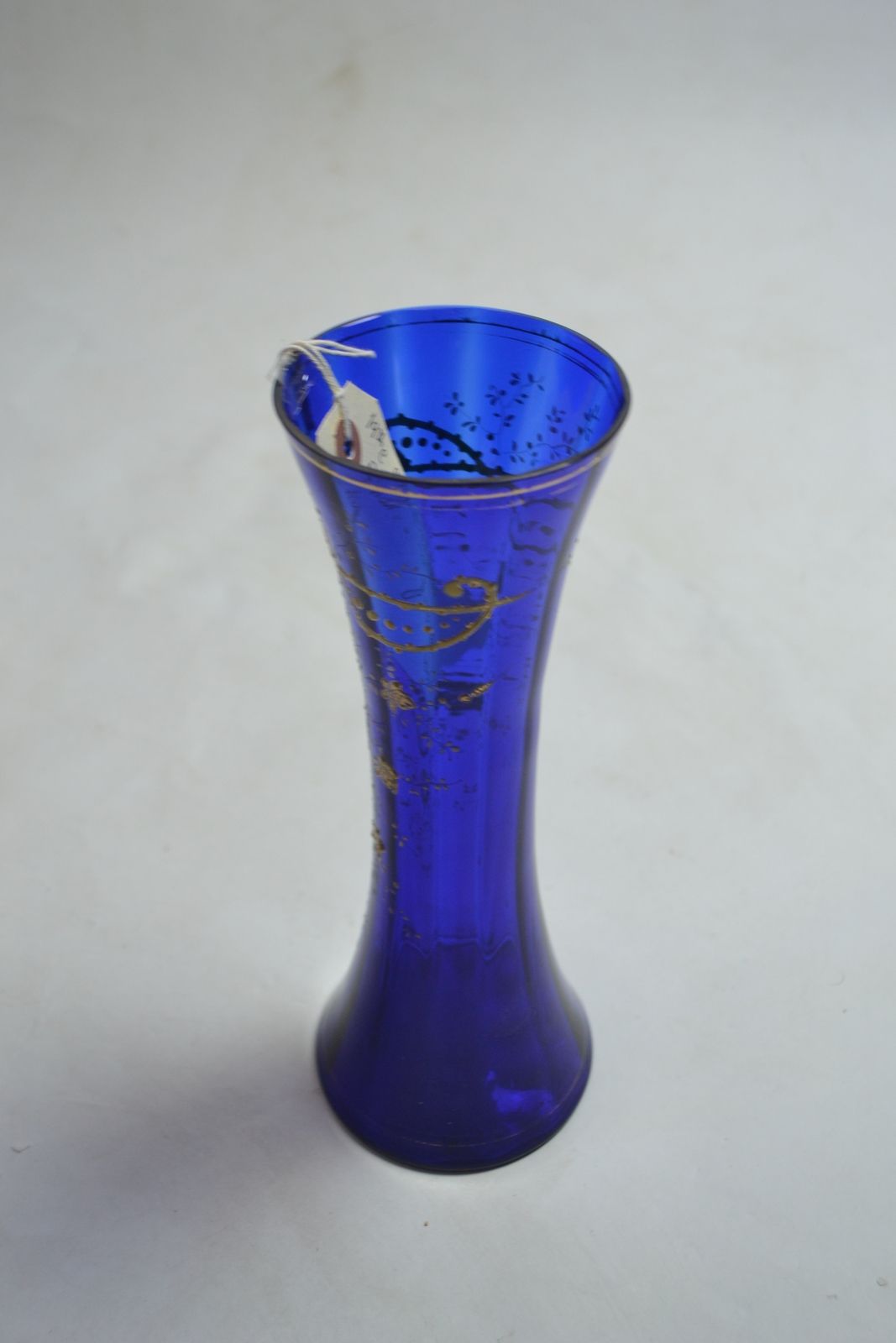 19th Century Bohemian Blue Enamel Vase