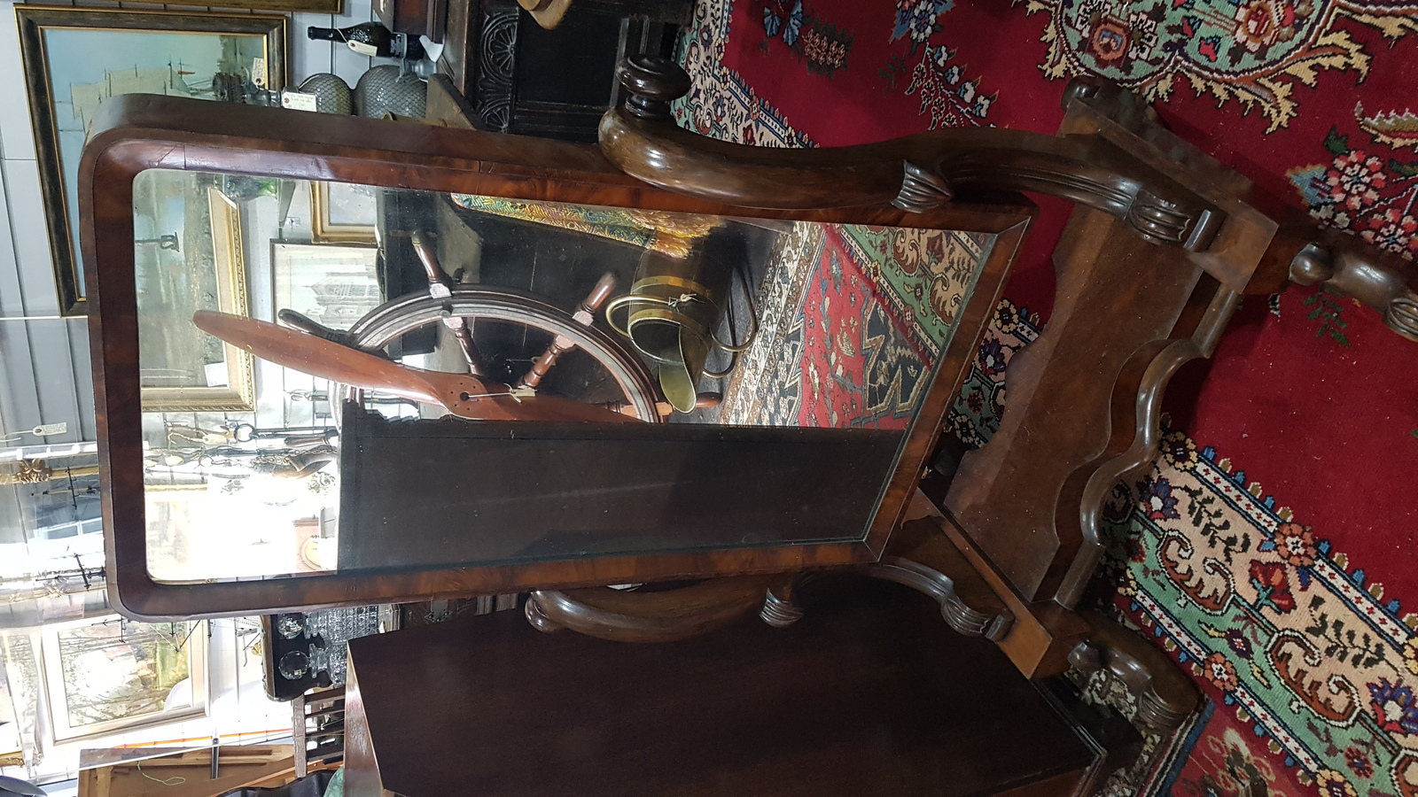 William IV Ladies Mahogany Rectangular Cheval Mirror