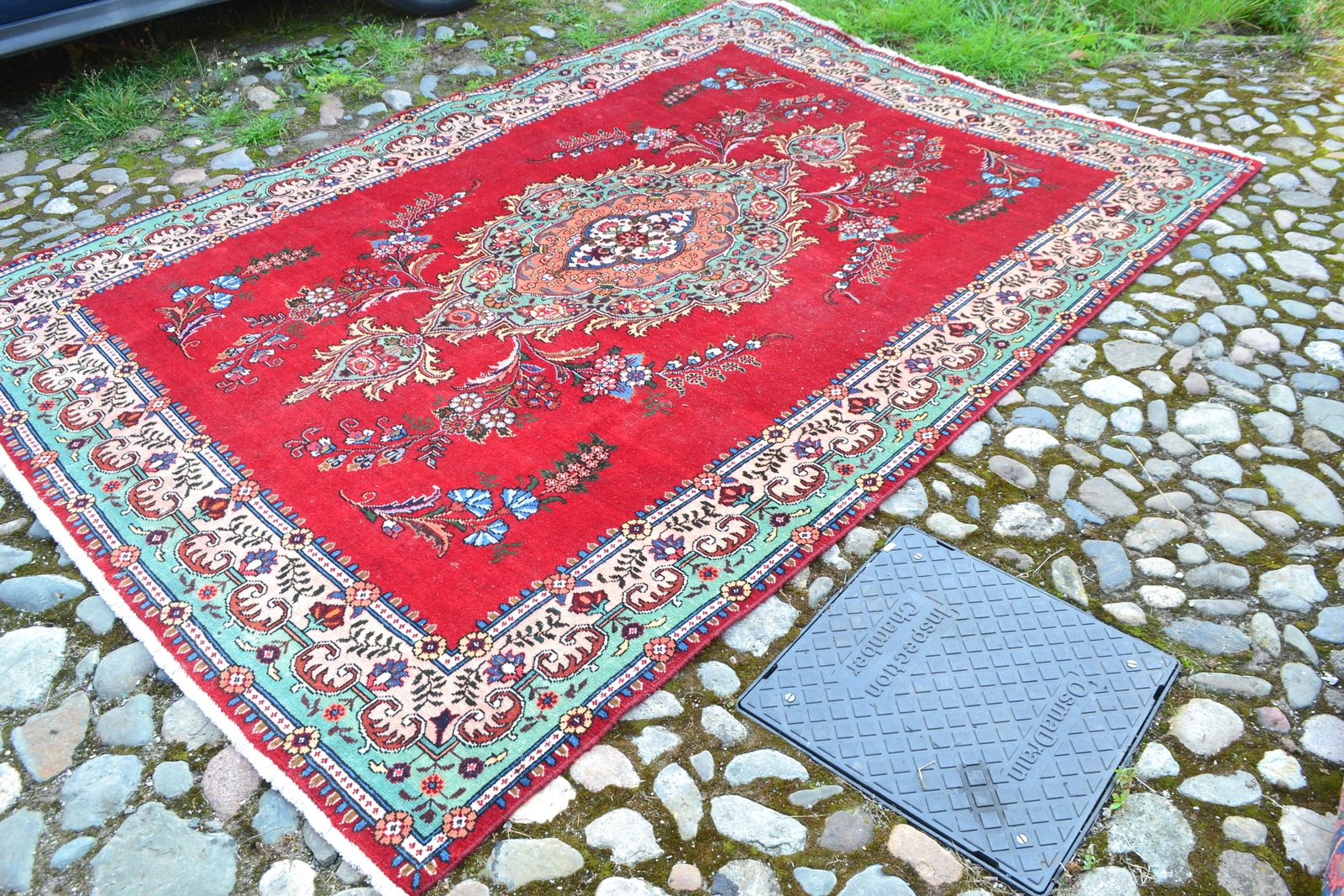 A Vintage Multi Coloured Ground Persian Tabriz Carpet