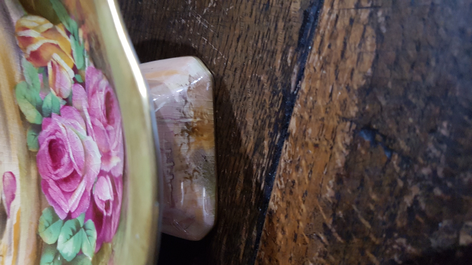 Royal Winton Handpainted , Signed J. Ryw 1951 Porcelain Pedestal Tazza