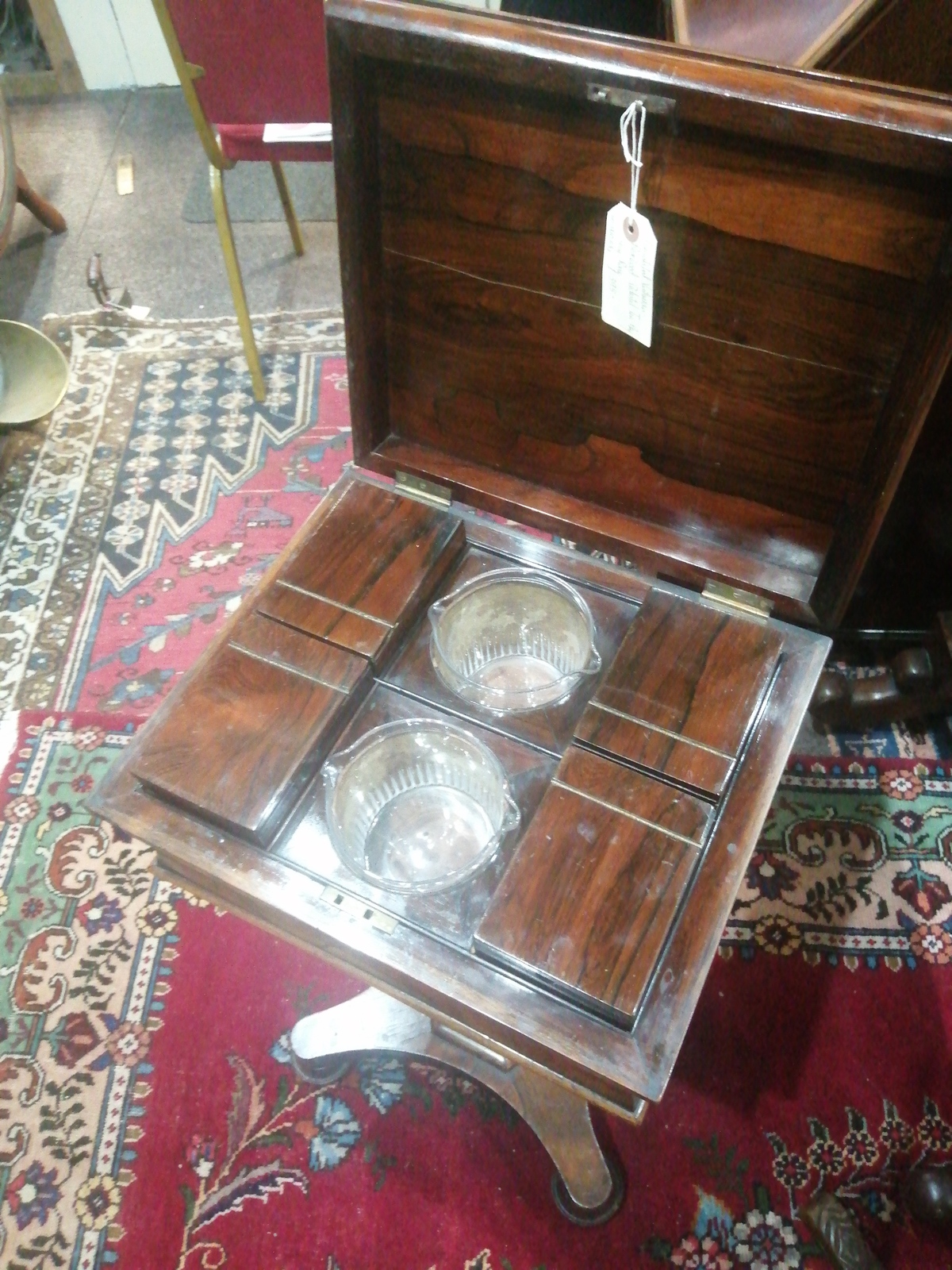 Victorian Rosewood Pedestal Teapoy