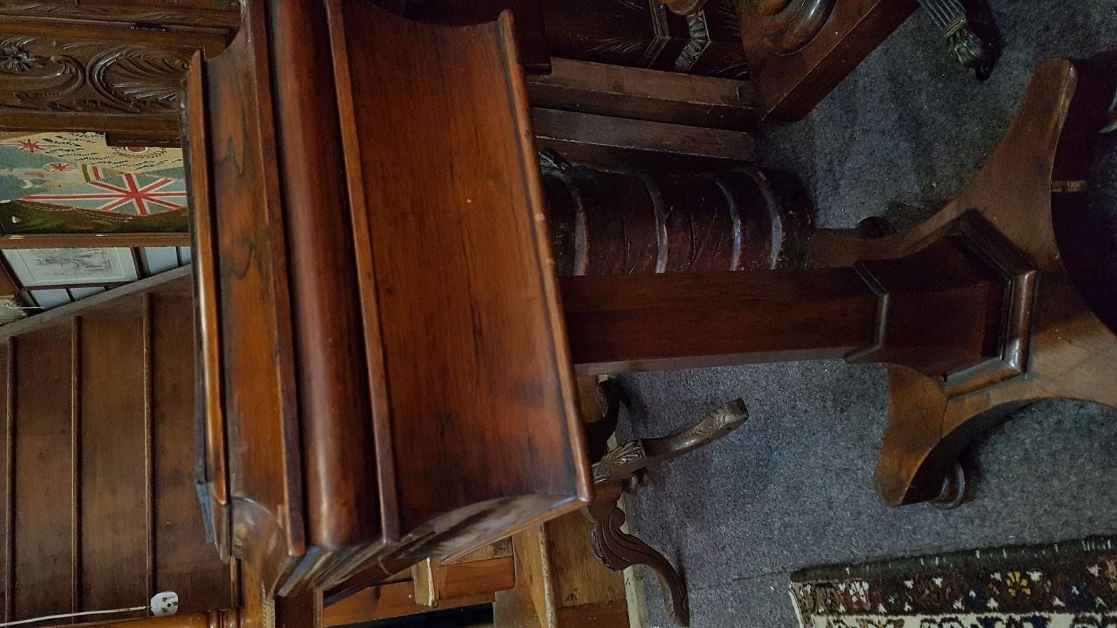 Victorian Rosewood Pedestal Teapoy