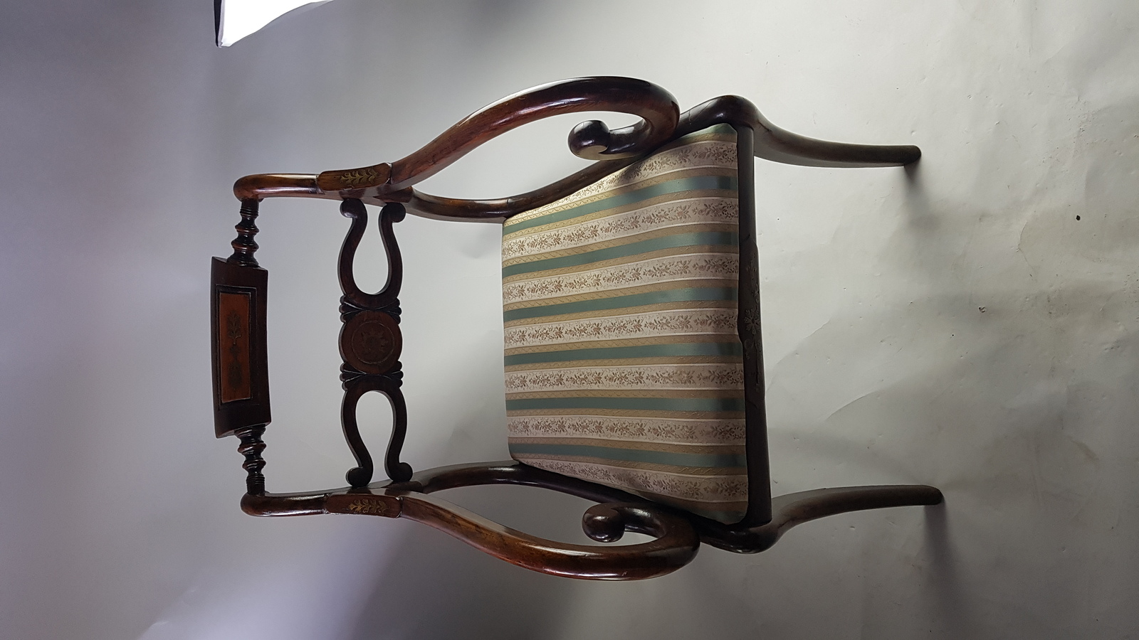 Regency And Brass Mahogany Dining Armchair.