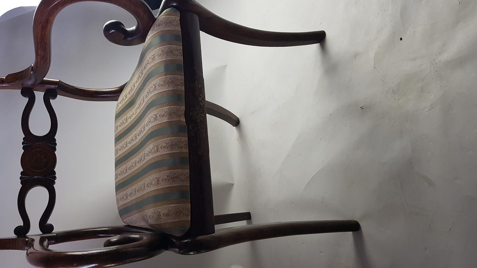 Regency And Brass Mahogany Dining Armchair.