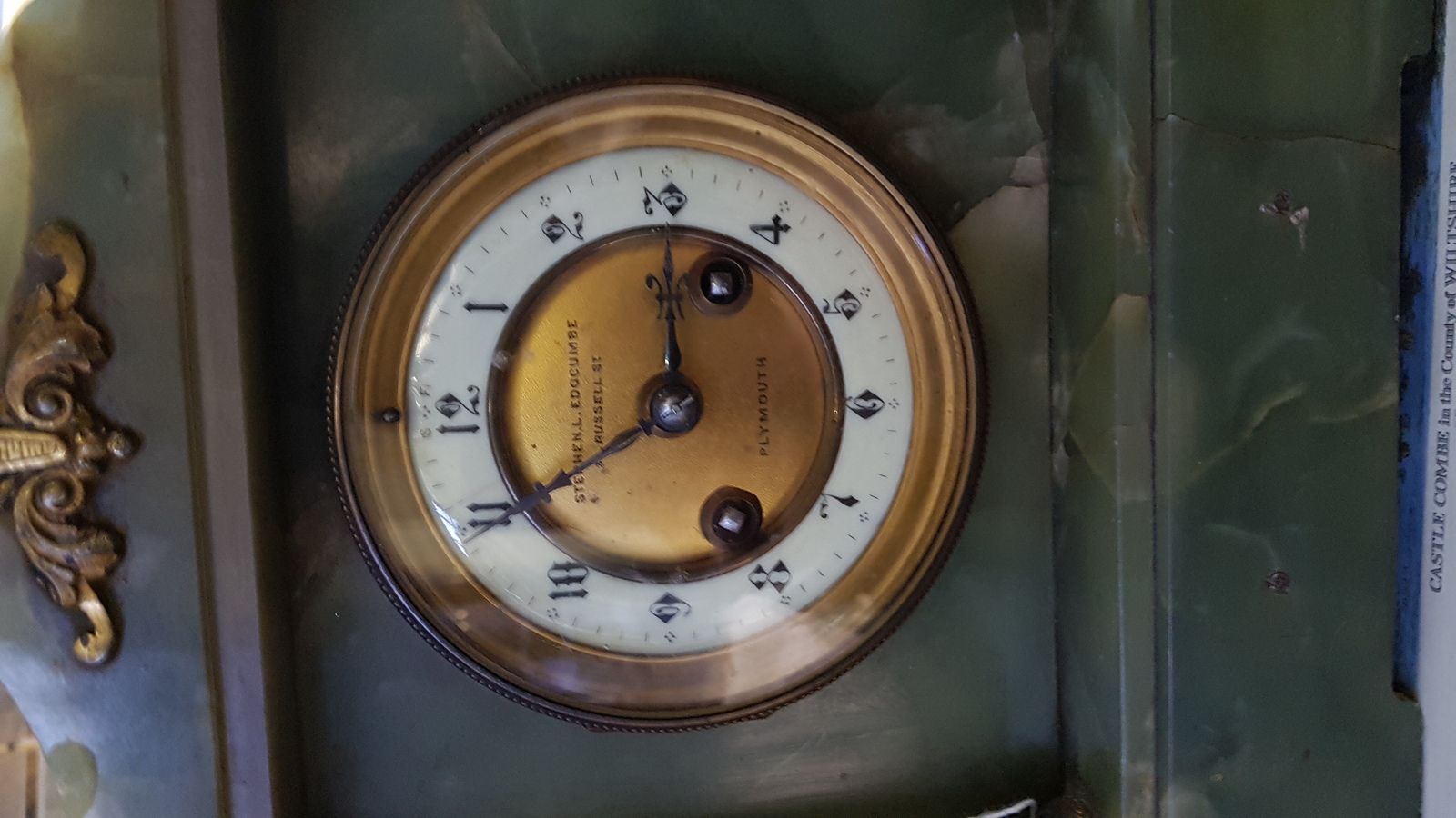 An Early 20th C. Onyx Architectural Mantel Clock