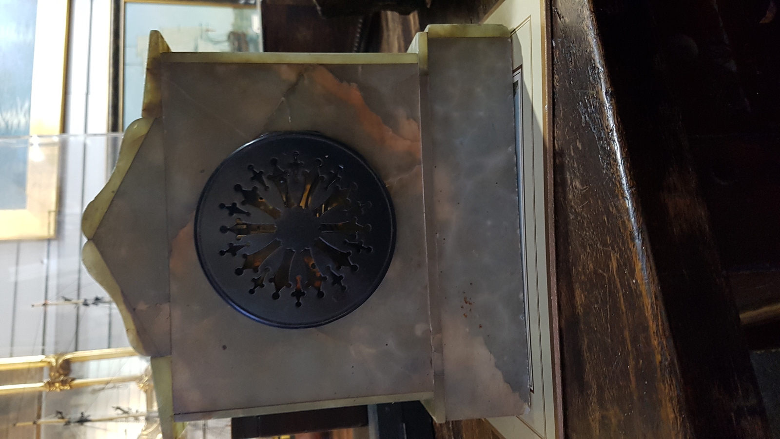 An Early 20th C. Onyx Architectural Mantel Clock