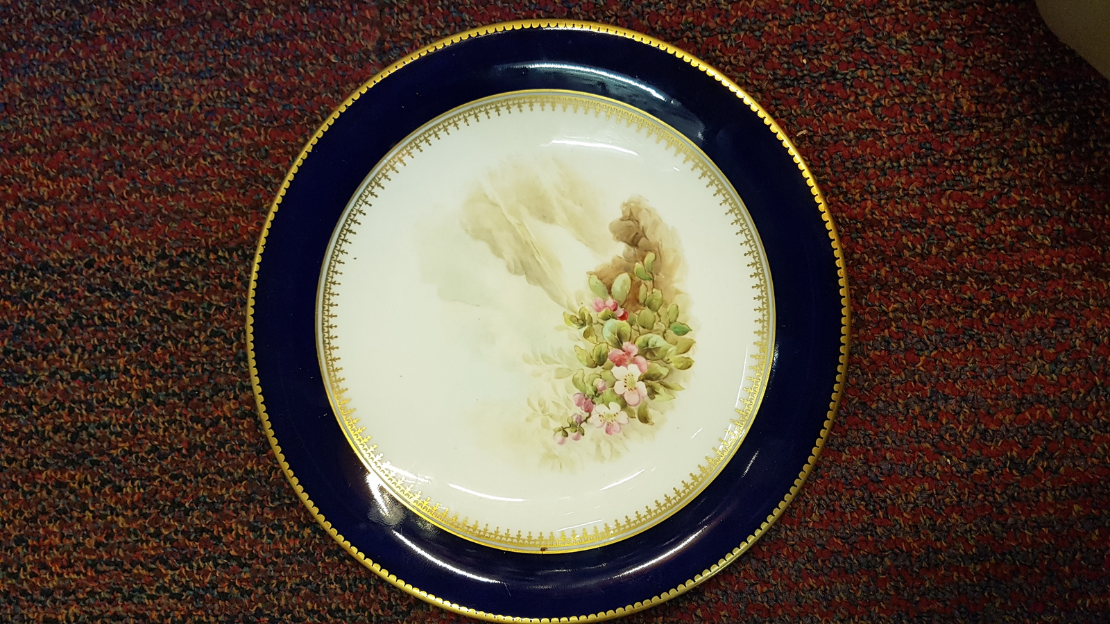 19 th  C. Handpainted Wild Flower, Grainger&#39;s Worcester Plate