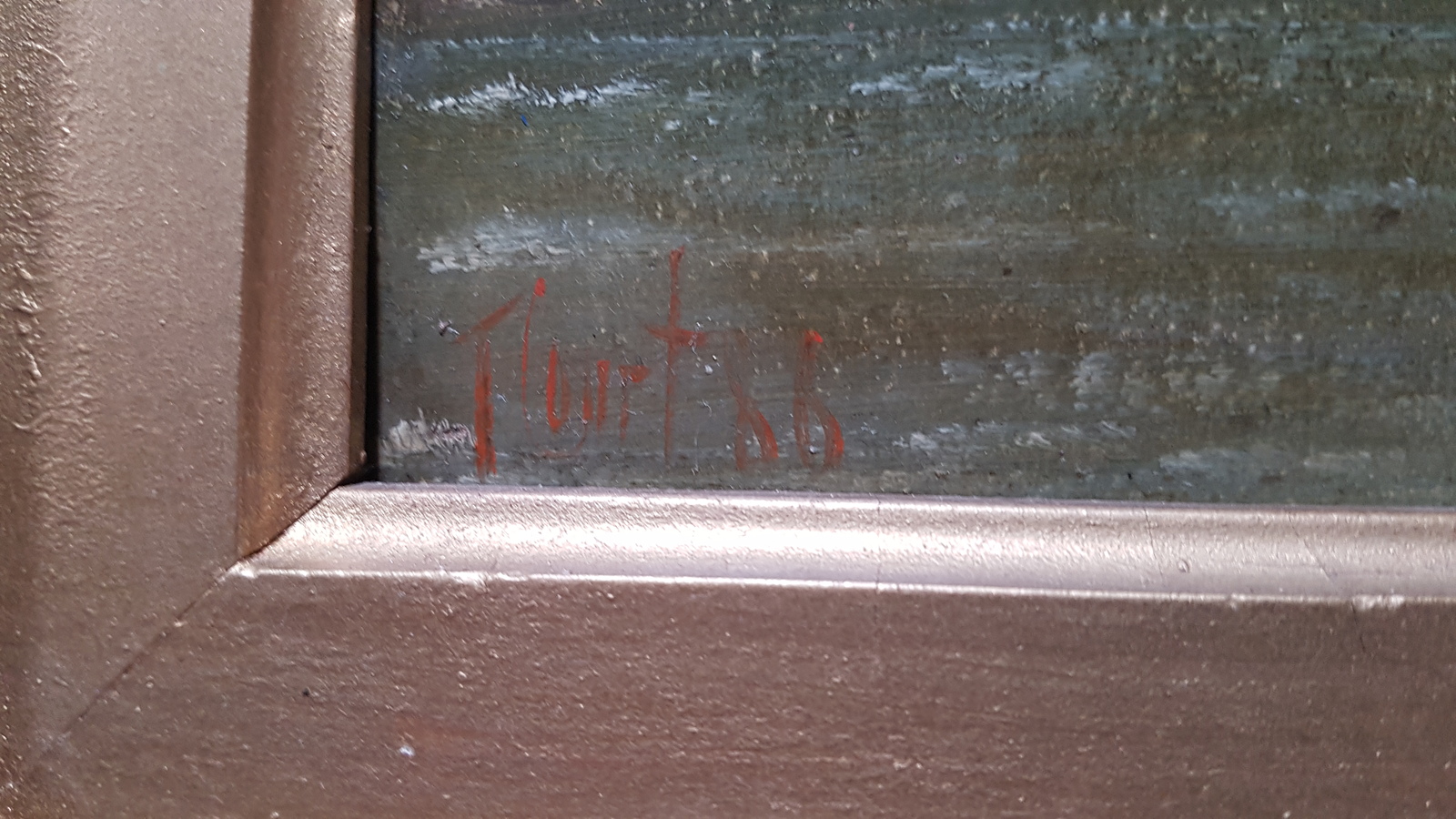 20th Century Coastal Scene Oil On Board Painting