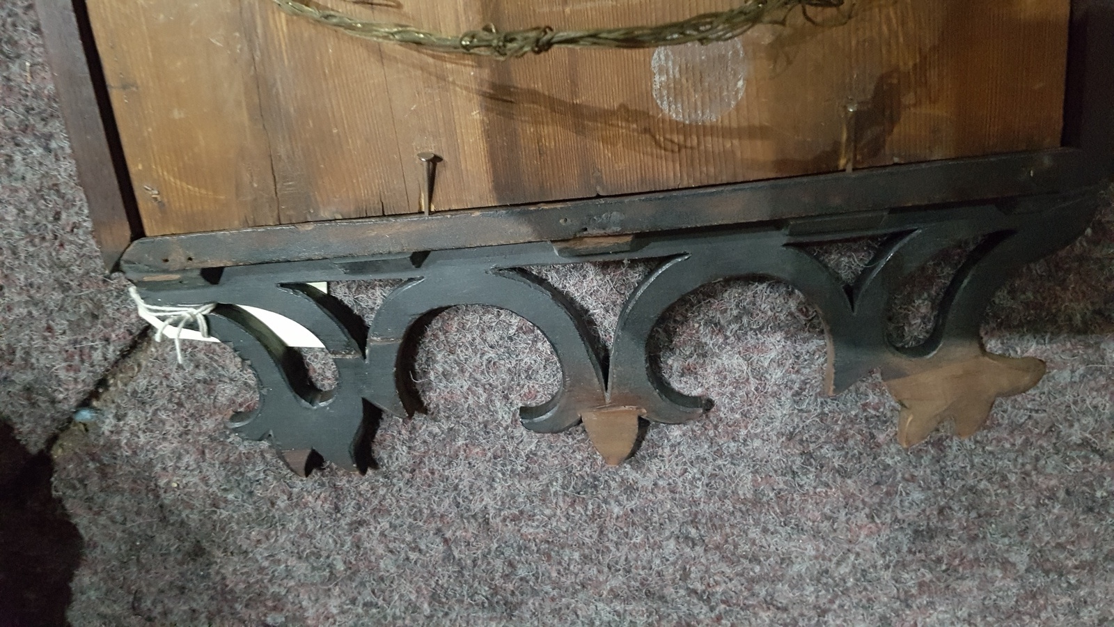 Small 19th C. Mahogany Fretwork Wall Mirror.