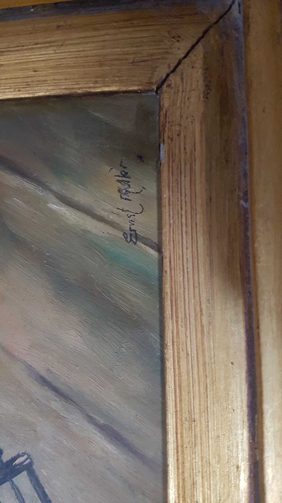 19th C. Oil On Board Painting By Ernst Muller