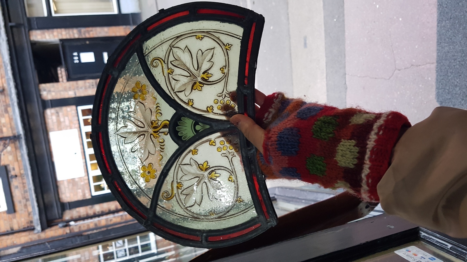 19th Century Leaded Stained Glass Panel.