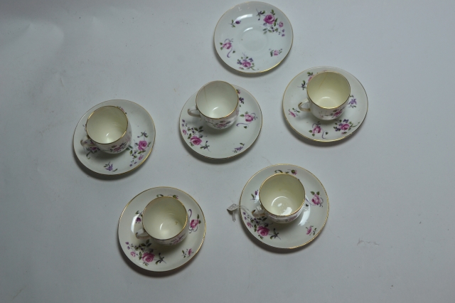 Demitasse Five Cups and Six Saucers.