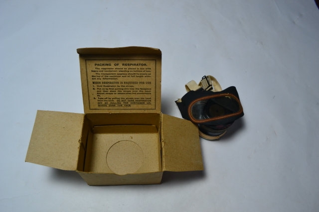 Civilian Gas Mask, Named with Box