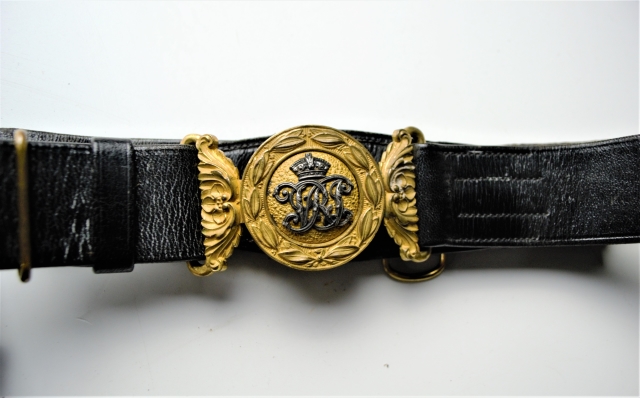 Victoria Regina India Black Leather Rifle Officers Belt.
