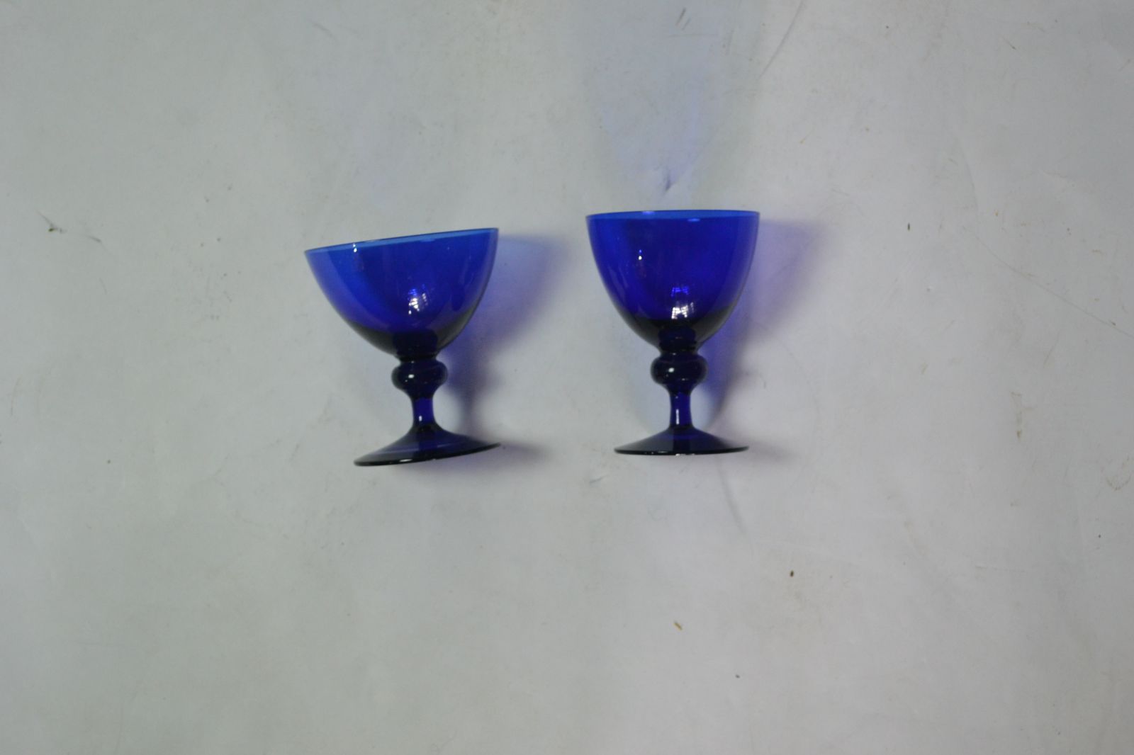Pair of 19th Century Bristol Blue Drinking Glasses.