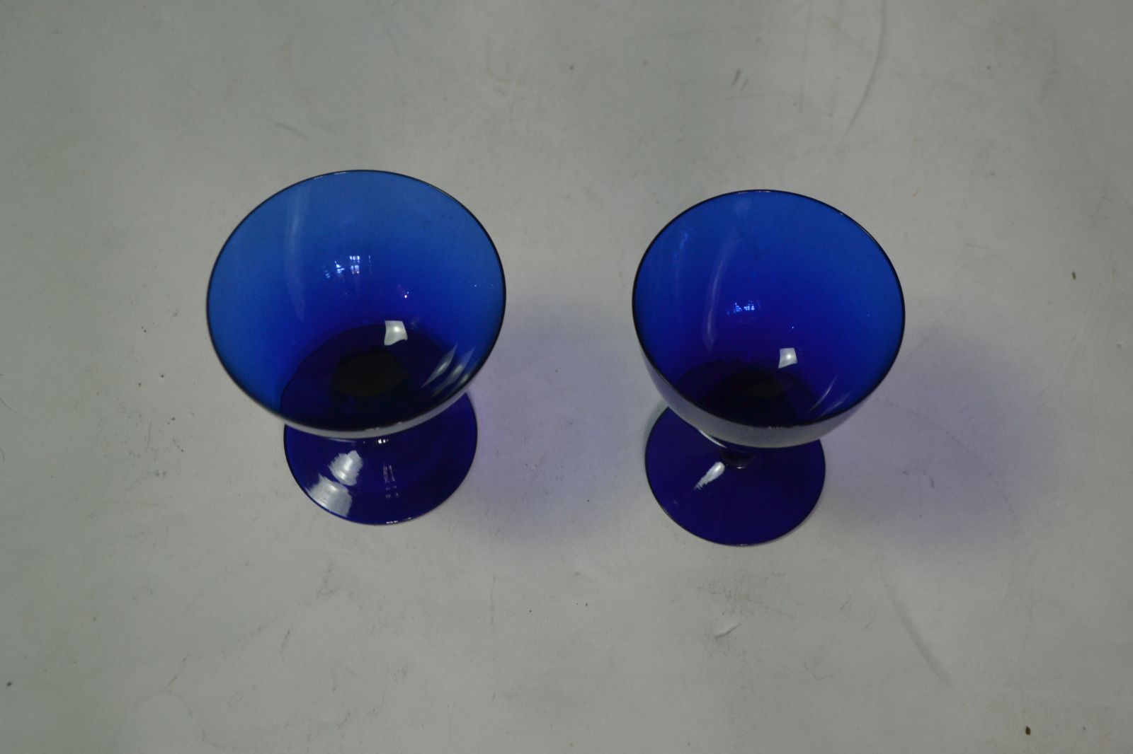 Pair of 19th Century Bristol Blue Drinking Glasses.